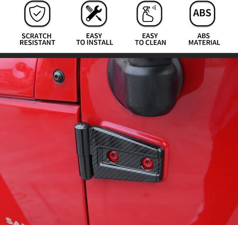 Hoolcar Door Hinge Trim Cover ABS Exterior Accessories for 2007-2017 Jeep Wrangler JK JKU Sport Rubicon Sahara X 2-Door & 4-Door, Black, 8PCs in Saudi Arabia
