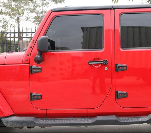 Hoolcar Door Hinge Trim Cover ABS Exterior Accessories for 2007-2017 Jeep Wrangler JK JKU Sport Rubicon Sahara X 2-Door & 4-Door, Black, 8PCs in Saudi Arabia