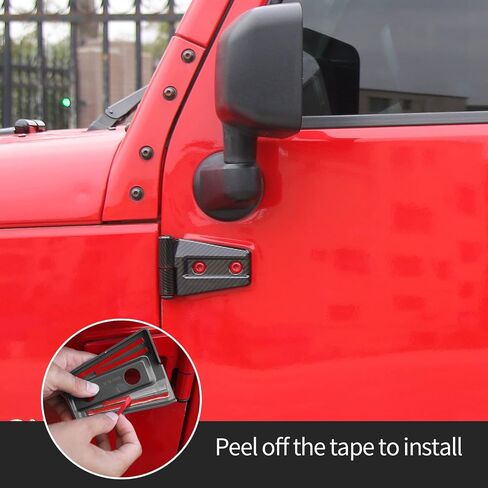 Hoolcar Door Hinge Trim Cover ABS Exterior Accessories for 2007-2017 Jeep Wrangler JK JKU Sport Rubicon Sahara X 2-Door & 4-Door, Black, 8PCs in Saudi Arabia