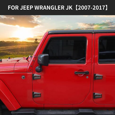 Hoolcar Door Hinge Trim Cover ABS Exterior Accessories for 2007-2017 Jeep Wrangler JK JKU Sport Rubicon Sahara X 2-Door & 4-Door, Black, 8PCs in Saudi Arabia