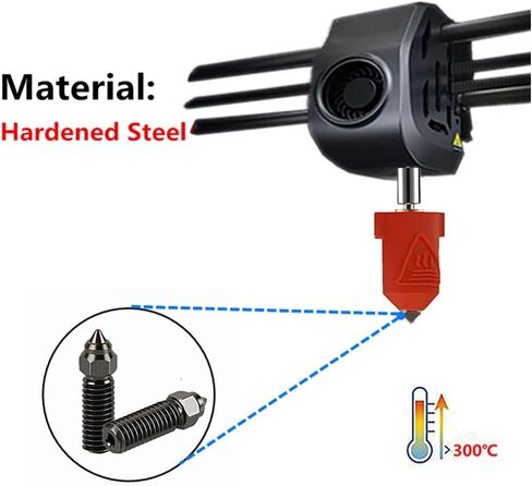2 حزمة من الفوهات الفولاذية المقواة للطباعة عالية السرعة لطابعات Creality K1/K1 Max ثلاثية الأبعاد.. (0.6 مم) in Kuwait