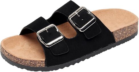 Womens Sandals Cork Footbed Slide Comfortable Summer Beach Shoes Suede Leather with Arch Support Slippers Adjustable Buckle Rubber Sole in Saudi Arabia