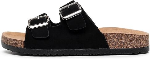Womens Sandals Cork Footbed Slide Comfortable Summer Beach Shoes Suede Leather with Arch Support Slippers Adjustable Buckle Rubber Sole in Saudi Arabia