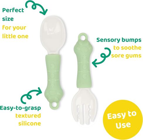 Silicone Suction Plate for Baby, Divided Toddler Food Plate with Spoon and Fork and Toy Safety Strap, Babies & Toddlers Utensils for Self Feeding, Baby Feeding Set, Toddlers Eating Supplies in Saudi Arabia