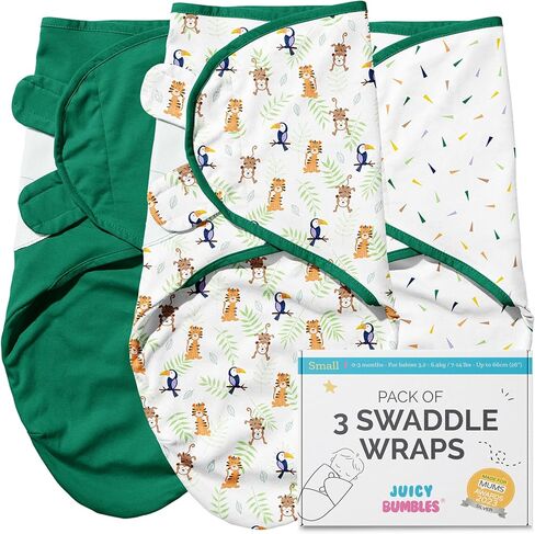 JUICY BUMBLES الطفل قماط بطانية كيس النوم 100٪ قطن القماط الطفل حديث الولادة 0-3 أشهر قماط الطفل قماط الطفل لحديثي الولادة قماط يلتف 0-3 أشهر الوليد قماط كيس in Saudi Arabia