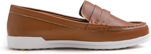 FEVERSOLE Comfort Women's Leather Daily Loafer Driving Flats Flexible Walking Boat Shoes in Kuwait