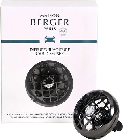 MAISON BERGER - مجموعة موزع فتحات تهوية معطر هواء السيارة القابلة لإعادة الملء - قطر 1.75 بوصة × عمق 1.25 بوصة - صنع في فرنسا (لمسة نهائية جرافيكية غير لامعة) in Saudi Arabia