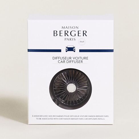 MAISON BERGER - مجموعة موزع فتحات تهوية معطر هواء السيارة القابلة لإعادة الملء - قطر 1.75 بوصة × عمق 1.25 بوصة - صنع في فرنسا (لمسة نهائية جرافيكية غير لامعة) in Saudi Arabia