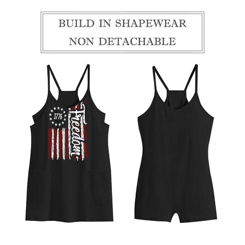 American Flag Mini Dress with Built-in Shorts Women 4th of July Patriotic Dresse in Saudi Arabia