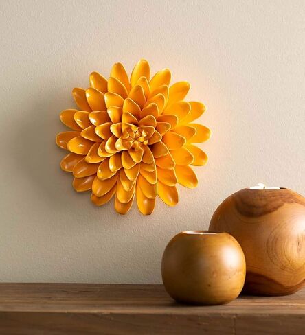Vivaterra Ceramic Wall Flowers - 8 Dia. Aqua in Saudi Arabia