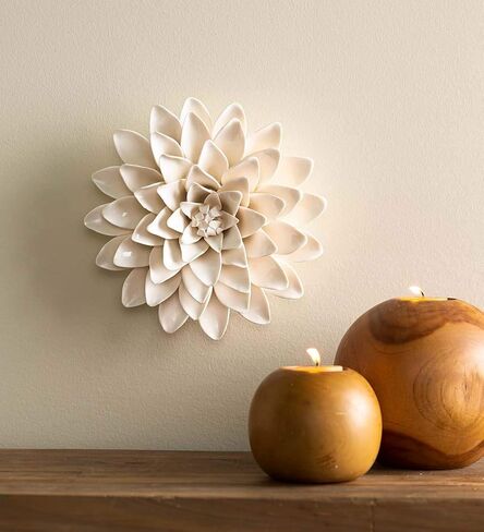 Vivaterra Ceramic Wall Flowers - 8 Dia. Aqua in Saudi Arabia