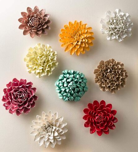 Vivaterra Ceramic Wall Flowers - 8 Dia. Aqua in Saudi Arabia