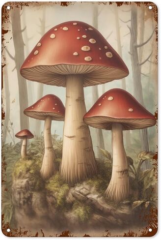 Vintage Mushrooms Metal Tin Sign Funny Mushroom Tin Sign Do What Makes You Happy Black Cat Signs Wall Decor Mushroom Kitchen Decor Poster Hotel Office Bedroom Living Room Cafes Wall Decor 8x12 Inch in Saudi Arabia