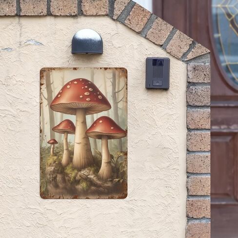 Vintage Mushrooms Metal Tin Sign Funny Mushroom Tin Sign Do What Makes You Happy Black Cat Signs Wall Decor Mushroom Kitchen Decor Poster Hotel Office Bedroom Living Room Cafes Wall Decor 8x12 Inch in Saudi Arabia