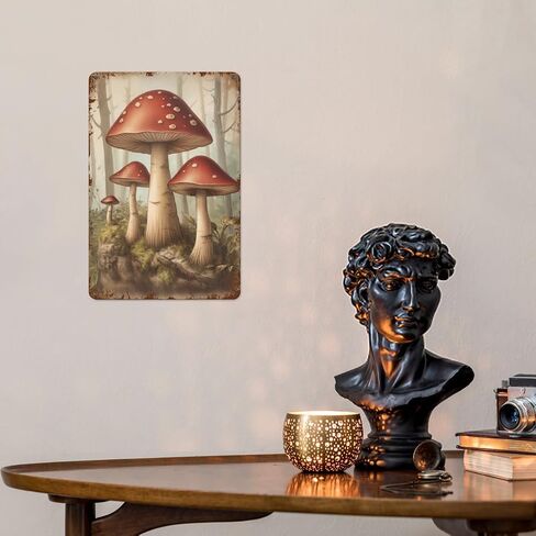 Vintage Mushrooms Metal Tin Sign Funny Mushroom Tin Sign Do What Makes You Happy Black Cat Signs Wall Decor Mushroom Kitchen Decor Poster Hotel Office Bedroom Living Room Cafes Wall Decor 8x12 Inch in Saudi Arabia