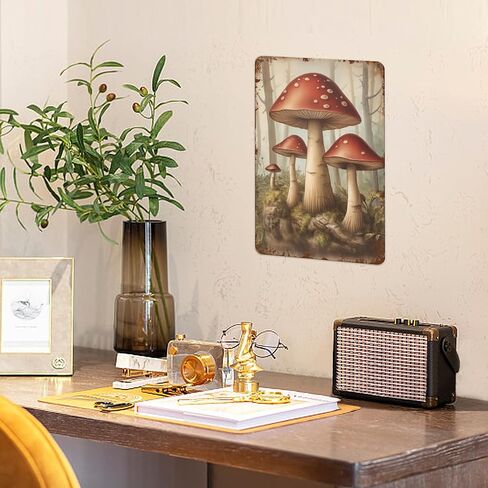 Vintage Mushrooms Metal Tin Sign Funny Mushroom Tin Sign Do What Makes You Happy Black Cat Signs Wall Decor Mushroom Kitchen Decor Poster Hotel Office Bedroom Living Room Cafes Wall Decor 8x12 Inch in Saudi Arabia