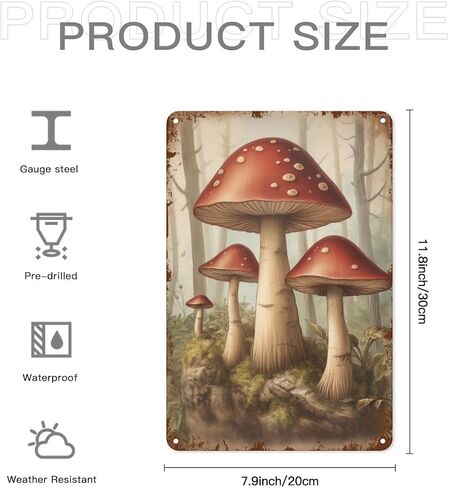 Vintage Mushrooms Metal Tin Sign Funny Mushroom Tin Sign Do What Makes You Happy Black Cat Signs Wall Decor Mushroom Kitchen Decor Poster Hotel Office Bedroom Living Room Cafes Wall Decor 8x12 Inch in Saudi Arabia