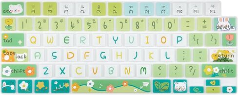 Cute Silicone Keyboard Cover for 2024 2023 M2 M3 MacBook Air 13.6" 15" A2941 A3114 A2681 A3113, MacBook Pro 14" 16" A2442 A2779 A2918 A2992 A2485 A2780 A2991 M3 M2 M1 Pro/Max, Black and White in Saudi Arabia