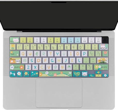 Cute Silicone Keyboard Cover for 2024 2023 M2 M3 MacBook Air 13.6" 15" A2941 A3114 A2681 A3113, MacBook Pro 14" 16" A2442 A2779 A2918 A2992 A2485 A2780 A2991 M3 M2 M1 Pro/Max, Black and White in Saudi Arabia