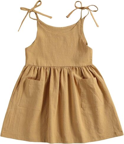 فستان توتو للفتيات الصغيرات بدون أكمام مع حزام فستان الأميرة زهرة فتاة فستان حفلة الشاطئ in Kuwait