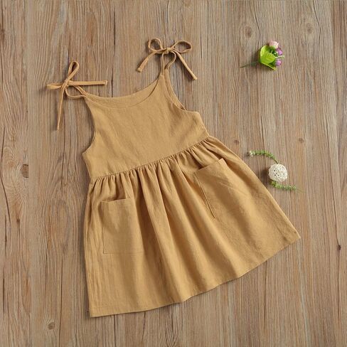 فستان توتو للفتيات الصغيرات بدون أكمام مع حزام فستان الأميرة زهرة فتاة فستان حفلة الشاطئ in Kuwait