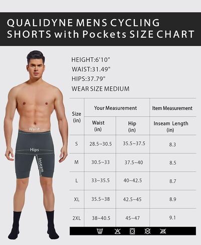 qualidyne Men's Cycling Shorts 4D Padded Bike Biking Shorts Road Riding Bicycle UPF 50+ Cycle Shorts Pockets in Saudi Arabia