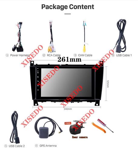 for Mercedes-Benz Mercedes-Benz C Class W203 G Class Android 10.0 Car Stereo 8" in-Dash Head Unit Car Radio GPS Navigation (261) in Saudi Arabia