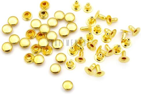 CRAFTMEMORE 200 Pack Leather Rivets Single Cap Rapid Rivet Metal Stud Fasteners Round Cap for Bag Belt Wallet Leather Craft (Antique Brass, 4MM) in Saudi Arabia