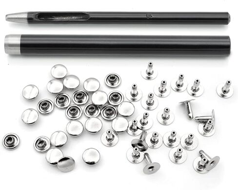 CRAFTMEMORE 200 Pack Leather Rivets Single Cap Rapid Rivet Metal Stud Fasteners Round Cap for Bag Belt Wallet Leather Craft (Antique Brass, 4MM) in Saudi Arabia