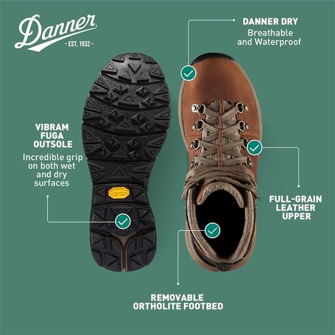Danner Mountain 600 Hiking Boots for Women - Waterproof, Durable Suede Upper, Breathable Lining, Triple-Density Footbed & Vibram Traction Outsole | Durable Suede Upper, Breathable Lining, Triple-Density Footbed & Vibram Traction Outsole in Kuwait