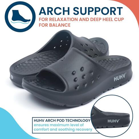 HUHV MAX Cushion Women's Arch PodTech Recovery Comfort Slide Sandal with Orthotic Arch Support and our Proprietary HEALIUM Foam Technology in Saudi Arabia