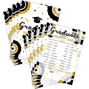 Graduation Party Games - Candy Match Cards for The Graduate - Graduation Party Decorations 2024 - Grad Party Supplies for High School/College - 30 Game Cards 1 Answer Card(A01)