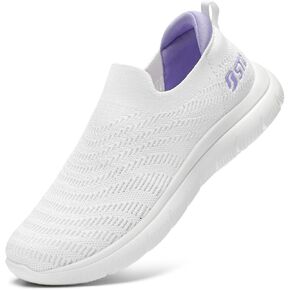 STQ Walking Shoes for Women Arch Support Comfort Lightweight Slip on Sneakers with Memory Foam