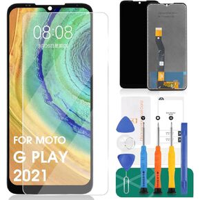 Screen Replacement for Motorola Moto G Play 2021 XT2093 XT2093-3 XT2093-6 XT2093-7 XT2093DL 6.5‘’ LCD Display Touch Digitizer Assembly Glass Repair(Black)
