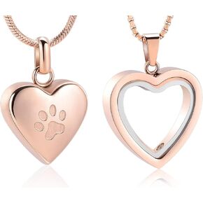 Cremation Urn Necklace Jewelry for Ashes Stainless Steel Heart Memorial Pendant Keepsake Jewelry for Ashes