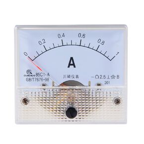 uxcell Analog Current Panel Meter DC 0-1A 85C1 Ammeter 64x60x56mm for Circuit Testing Charging Battery Ampere Tester Gauge Pack of 1