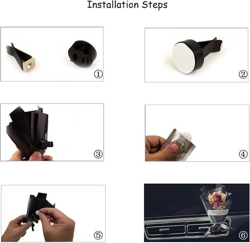 Mini Bouquet Flower for Car Air Freshener Vent Clip Mini Dried Flowers Car Air Vent Perfume Clip with Solid Fragrance Refill Air Vent Decorations in Saudi Arabia