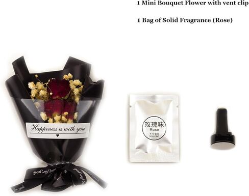 Mini Bouquet Flower for Car Air Freshener Vent Clip Mini Dried Flowers Car Air Vent Perfume Clip with Solid Fragrance Refill Air Vent Decorations in Saudi Arabia