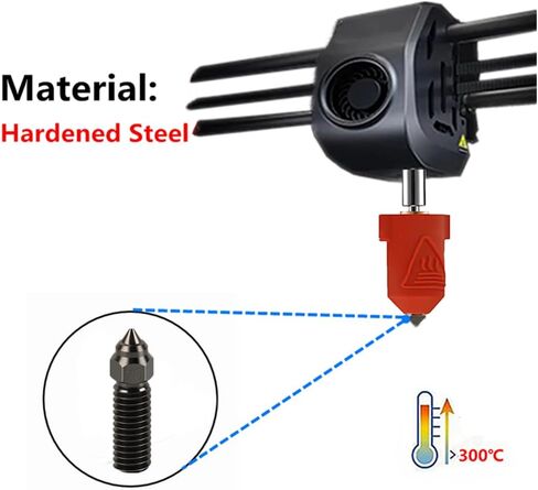 2 حزمة من الفوهات الفولاذية المقواة للطباعة عالية السرعة لطابعات Creality K1/K1 Max ثلاثية الأبعاد.. (0.6 مم) in Kuwait