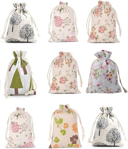 Yeapv 30 Pcs Burlaps Bags with Drawstrings- Jewelry Pounches Sacks Fabric Linen Packing Storage Gift Bag for Wedding Party Shower Christmas Birthday Thanksgiving DIY Craft(3.9 x 5.1 inch) in Saudi Arabia