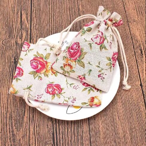 Yeapv 30 Pcs Burlaps Bags with Drawstrings- Jewelry Pounches Sacks Fabric Linen Packing Storage Gift Bag for Wedding Party Shower Christmas Birthday Thanksgiving DIY Craft(3.9 x 5.1 inch) in Saudi Arabia
