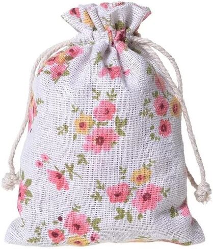 Yeapv 30 Pcs Burlaps Bags with Drawstrings- Jewelry Pounches Sacks Fabric Linen Packing Storage Gift Bag for Wedding Party Shower Christmas Birthday Thanksgiving DIY Craft(3.9 x 5.1 inch) in Saudi Arabia