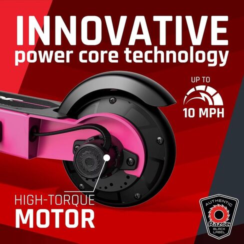 Razor Black Label E90 Electric Scooter for Kids Age 8 and Up, Power Core High-Torque Hub Motor, Up to 10 mph, All-Steel Frame in Saudi Arabia
