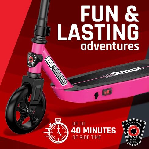 Razor Black Label E90 Electric Scooter for Kids Age 8 and Up, Power Core High-Torque Hub Motor, Up to 10 mph, All-Steel Frame in Saudi Arabia