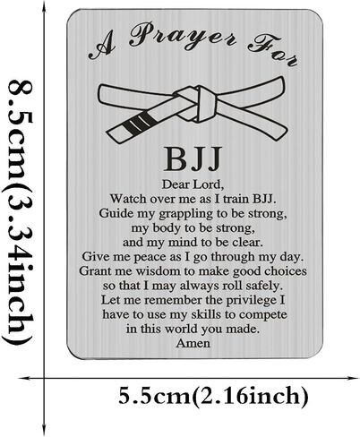 KEYCHIN Jiu Jitsu Prayer Wallet Insert Card Martial Artist Art Gifts A Prayer For BJJ Jewelry Jiu Jitsu Gifts (BJJ Card) in Saudi Arabia