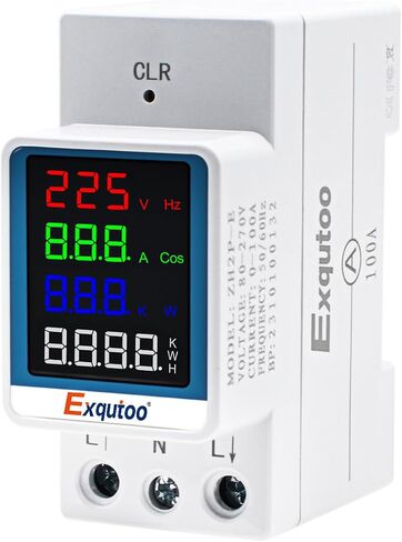 Multi-Function Energy Meter Color Digital Energy Meter - Measurement of AC Volts, Amps, Hertz, Watts, PF and Kilowatt-Hours - GT2P-E, AC 80~270V, 0~100A, 0~25KW, 50/60Hz, Rail-Mounted Meter in Saudi Arabia