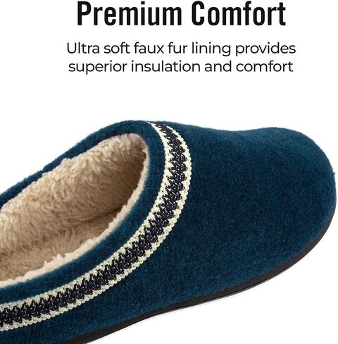 شبشب نسائي من الصوف من Clarks JMH1319T - شبشب منزلي دافئ ومريح مبطن بالفرو الصناعي - شبشب منزلي داخلي وخارجي للنساء in Saudi Arabia