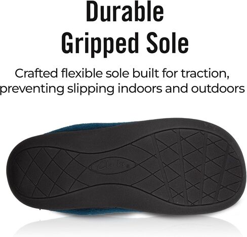 شبشب نسائي من الصوف من Clarks JMH1319T - شبشب منزلي دافئ ومريح مبطن بالفرو الصناعي - شبشب منزلي داخلي وخارجي للنساء in Saudi Arabia