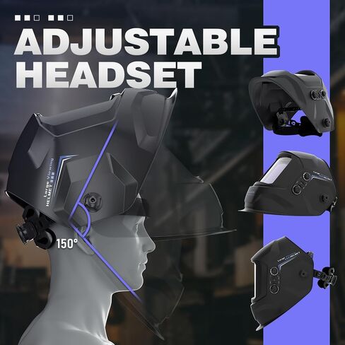 3.93"X3.66" Large Viewing 1/1/1/1 True Color Welding Helmet，4 Arc Sensor Auto Darkening Welding Hood，Wide Shade 4/5-9/9-13 for TIG MIG Arc Weld Grinding Welder Mask in Saudi Arabia