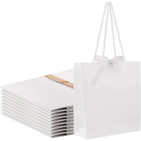 SHYRABBIT 10pcs Small Black Gift Paper Bag, 5.5x2.8x5.9inch Small Shopping Bag, Jewelry Paper Bag, Cosmetic Paper Bag,Black matte Paper Bag